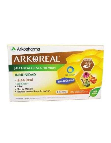 Arkoreal Jalea Real Fresca Premium Sin Azúcares 20 Ampollas