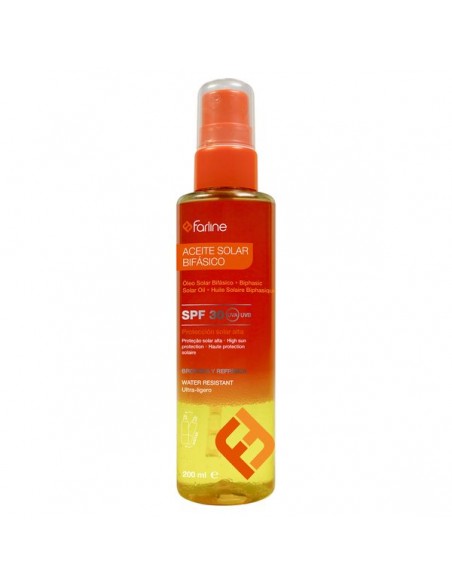 Farline Aceite Solar Bifasico SPF30 200 ml. Protector solar