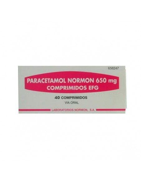 Paracetamol Normon 650 mg EFG, 40 Comprimidos