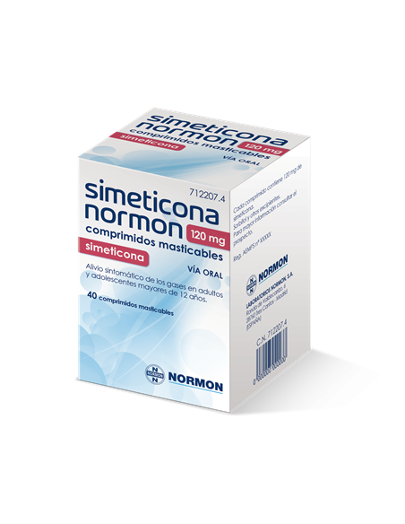 Noraflat Forte Simeticona Normon 120 mg 40 comprimidos masticables