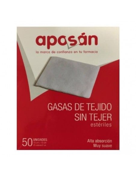 Aposan gasa estéril tejido sin tejer 10cmx10cm 50 gasas