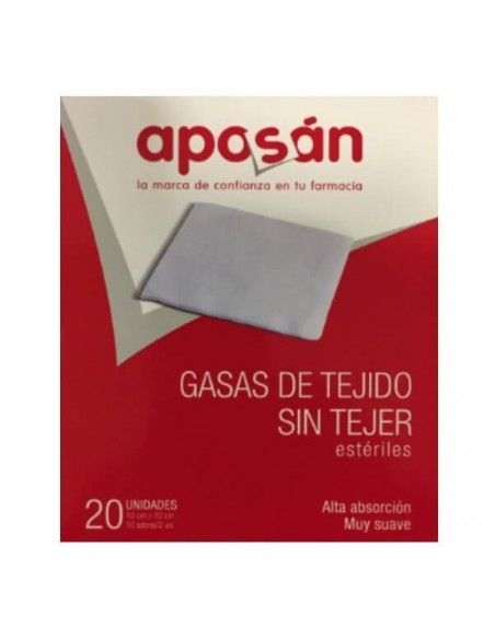 Aposan gasa estéril tejido sin tejer 10cmx10cm 20 gasas (2ud/sobre)