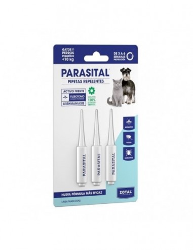 Parasital Pipetas Repelentes Perros Pequeños y Gatos 3 x 1,25 ml