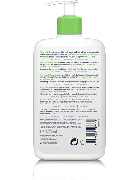 CeraVe Limpiador Hidratante Piel Normal y Seca 473ml