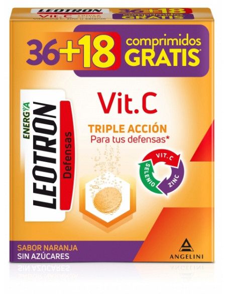 LEOTRON VITAMINA C 36 COMPRIMIDOS EFERVESCENTES + 18 GRATIS