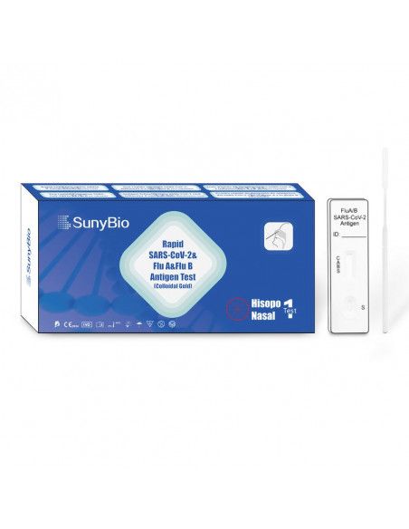 Test Nasal Antígenos del Covid y de la gripe A y B