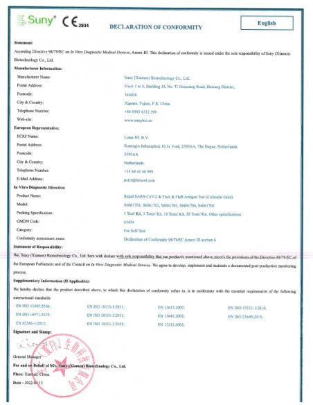 Test Nasal Antígenos del Covid y de la gripe A y B
