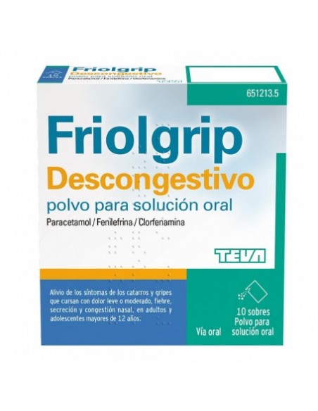 FriolGrip Descongestivo 10 Sobres Polvo para Solución Oral
