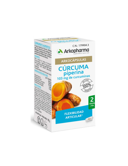 Arkocápsulas Cúrcuma Piperina Bio 40 cápsulas