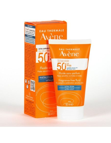 Avène Solar Fluido Sin perfume SPF50+ 50ml