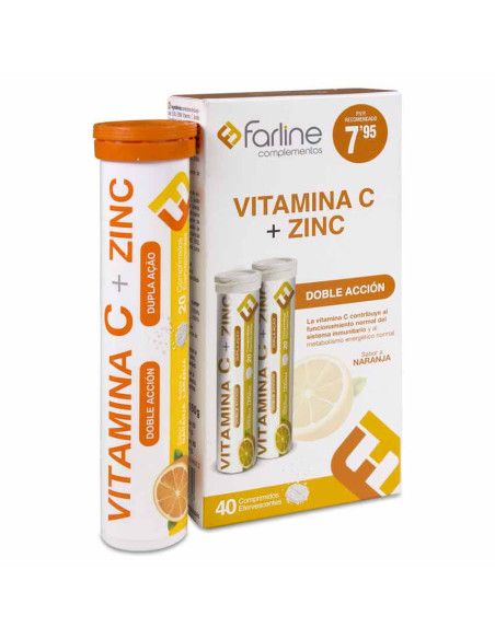 Farline DUPLO Vitamina C+ Zinc 40 comprimidos