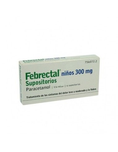 Febrectal Infantil 300 mg 6 supositorios Febrectal Infantil 300 mg 6 supositorios