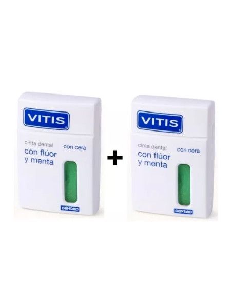 Vitis Duplo Cinta Dental Con Cera, Flúor y Menta