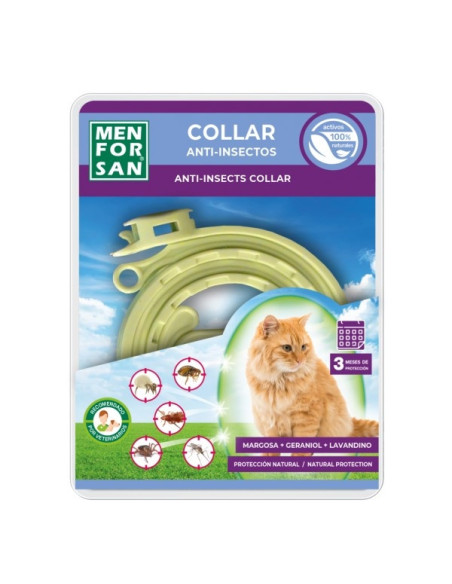 Men For San Collar Anti-Insectos Gatos