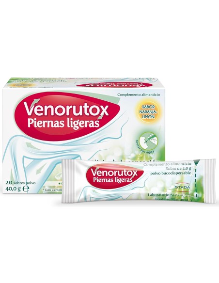 Venorutox Piernas Ligeras Sabor Naranja-Limón 20 Sobres