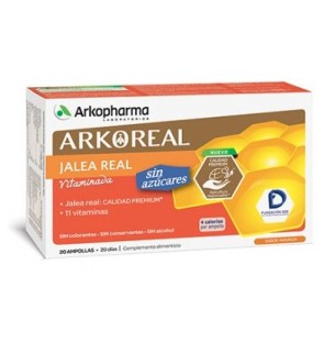 Arkoreal Jalea Real 1000mg Vitaminada Sin Azúcar 20 ampollas 15ml