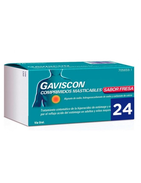 Gaviscon Comprimidos Masticables Sabor Fresa 24 Comprimidos