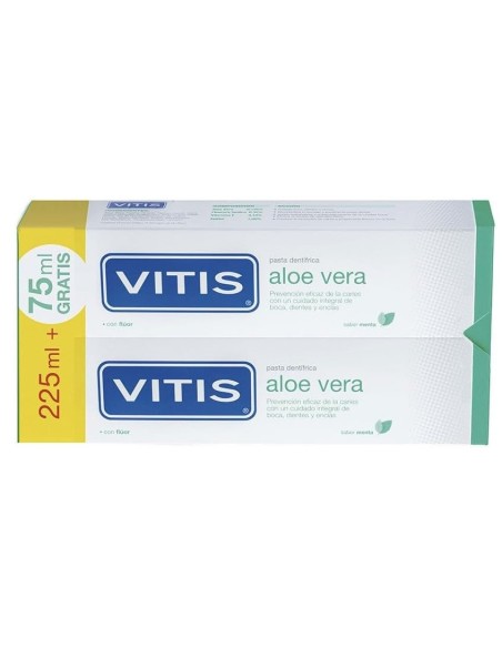 Vitis Pasta Dentífrica Aloe Vera Sabor Menta Pack 2 X 150 ml