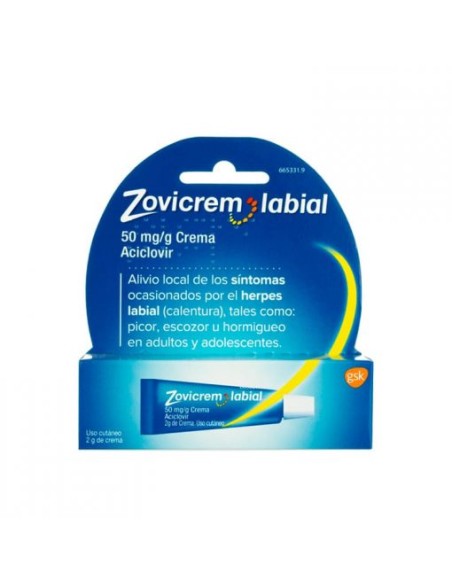Zovicrem Labial 50 MG/G Crema 2 G Tubo