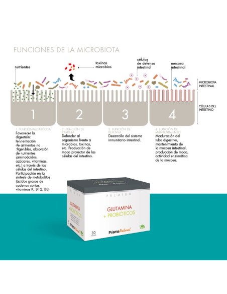 Prisma Premium Glutamina + Probioticos 30 Sticks