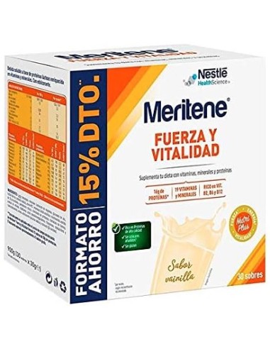Meritene Fuerza Y Vitalidad Vainilla 30 Sobres