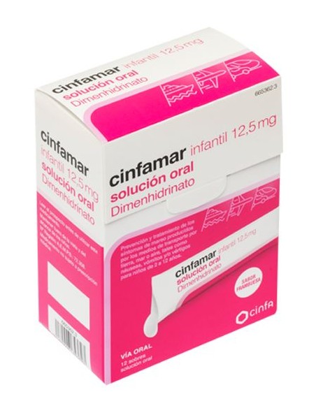 Cinfamar Infantil 12.5 mg solución oral 12 sobres