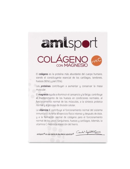 Amlsport Colágeno con Magnesio y Vitamina C Sabor Fresa 20 sticks