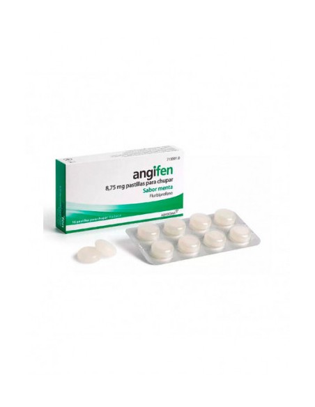 Angifen 16 Pastillas para Chupar Sabor Menta