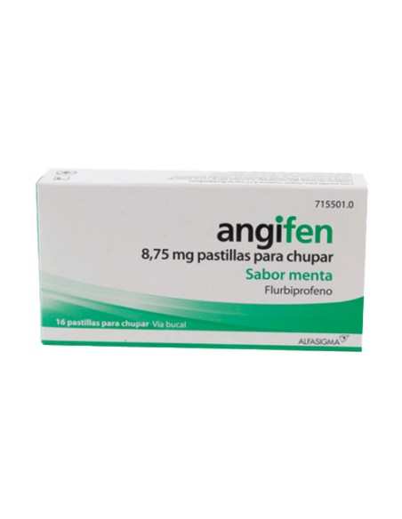 Angifen 16 Pastillas para Chupar Sabor Menta