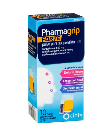 Pharmagrip Forte 10 Sobres Sabor Naranja