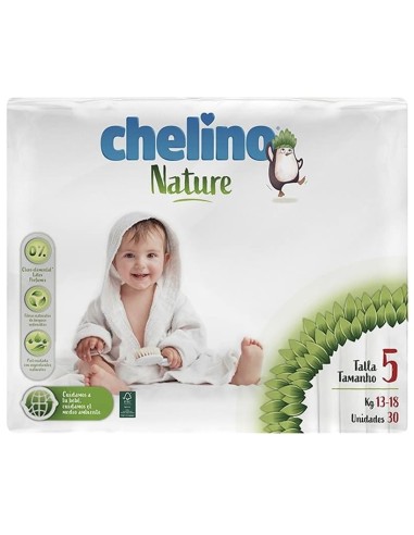 Pañales Chelino nature talla 5 (13-18 kg) 30 uds