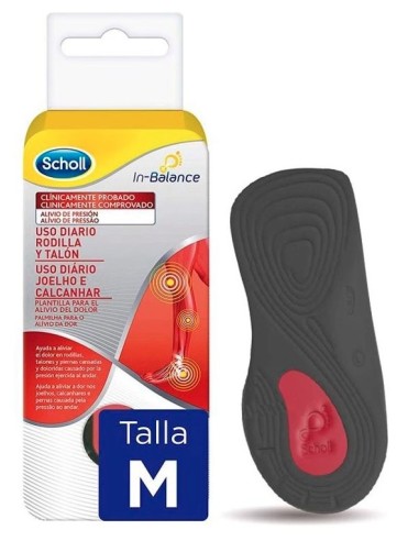 Scholl Plantilla Uso Diario Rodilla y Talón M In Balance 1 Par de Plantillas
