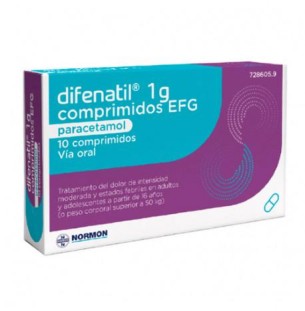 Difenatil 1g 10 Comprimidos