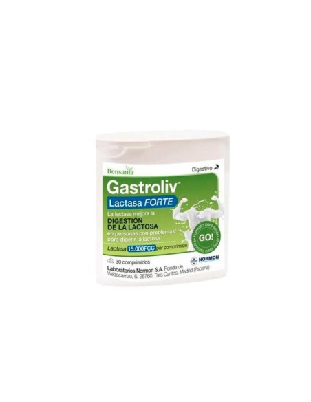 Bensania Gastroliv Lactasa Forte 30 Comprimidos Normon