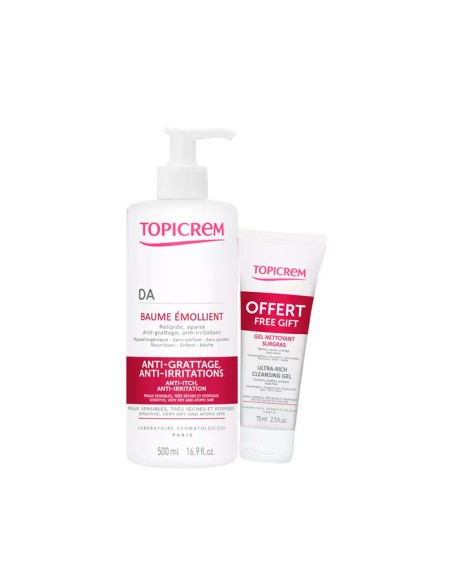 Topicrem DA Bálsamo Emoliente 500 ml + DA Gel Sobreengrasante 75 ml