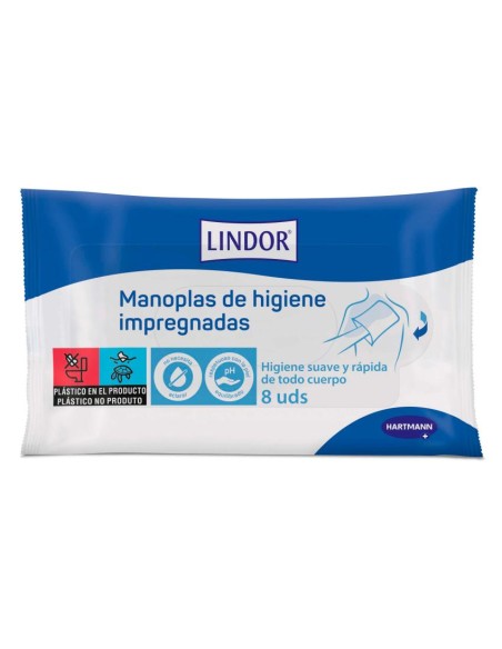 Lindor manopla húmeda enjabonada 8uds