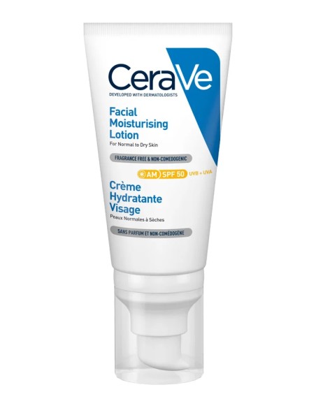 Cerave Locion Hidratante De Rostro Spf 50 Tubo 52 ml