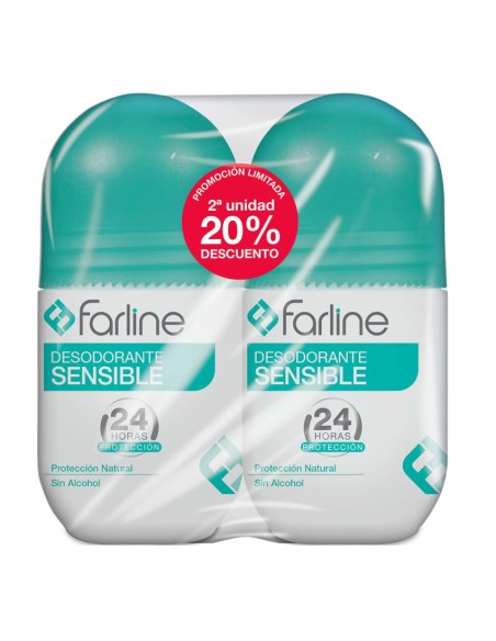 Farline Duplo Desodorante De Roll On Para Piel Sensible