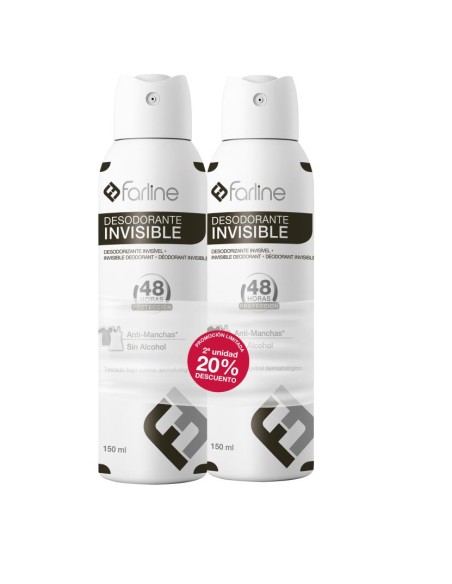 Farline Desodorante invisible duplo spray 2 x 150 ml