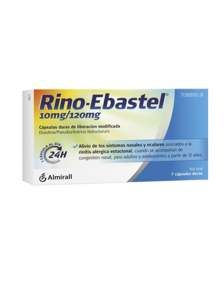 Rino-Ebastel 10 mg/120 mg, 7 Cápsulas