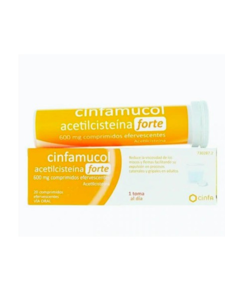 Cinfamucol Acetilcisteína Forte 600 mg, 20 Comprimidos Efervescentes