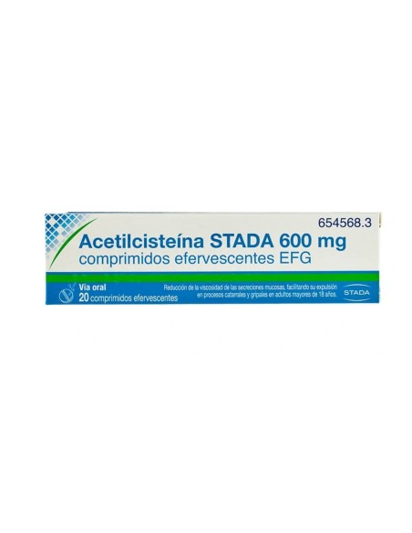 Acetilcisteina Stada 600mg 20 Comprimidos Efervescentes