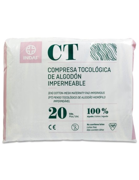 Indas Maternity Compresa Tocológica Algodón 20uds