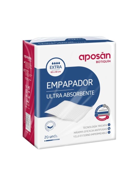 Aposán Empapador Ultra Absorbente 60 x 40 cm, 20 Unidades