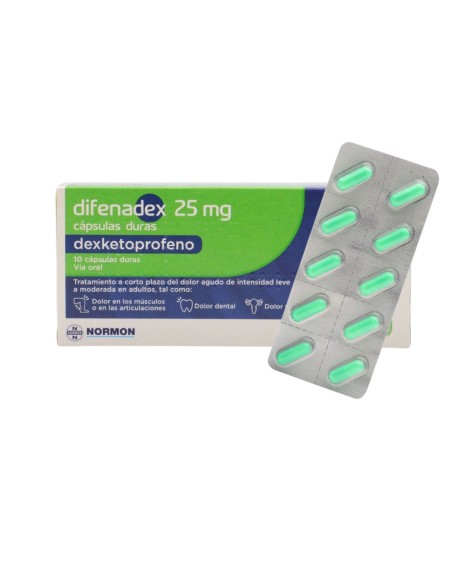 Difenadex 25 mg 10 cápsulas duras