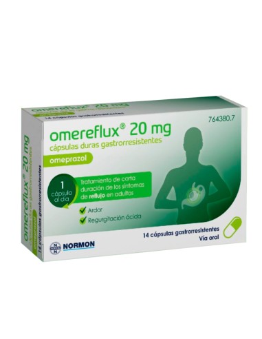 Omereflux 20 mg 14 cápsulas Omeprazol Omereflux 20 mg 14 cápsulas Omeprazol