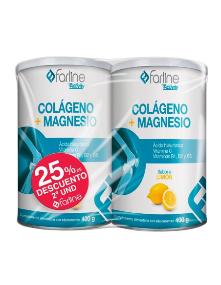 Farline Colágeno+Magnesio Limón Duplo 2x400 g