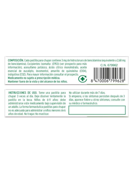 Tantum Verde Eucalipto 20 Pastillas Para Chupar