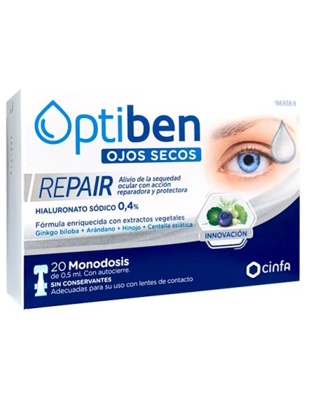 Optiben Ojos Secos Repair 20 Monodosis