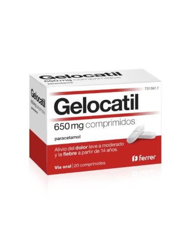 Gelocatil 650 mg 20 Comprimidos